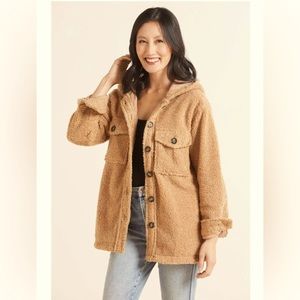 Sanctuary Harlow Sherpa Shacket in Maple size S